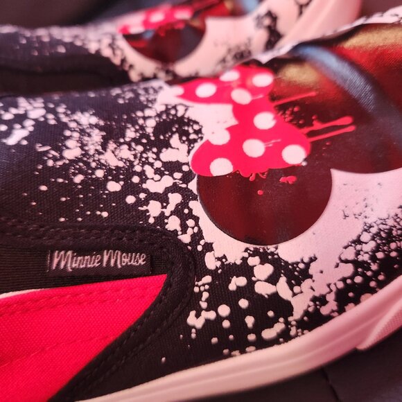 Womens Disney Ground Up MINNIE MOUSE Slip-On Shoes Black & Red- SIZE 9.5 - Picture 4 of 6